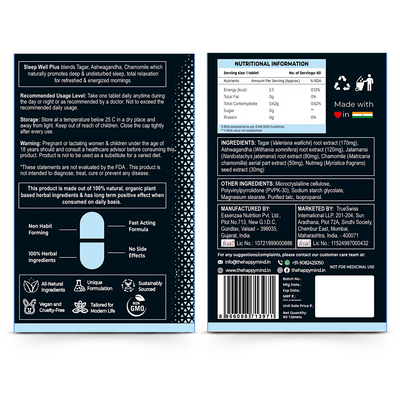 HappyMind Botanicals Sleep Well Plus Veg Tablets