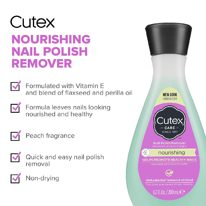 Cutex Nourishing Nail Polish Remover with Vitamins E & Apricot Oil 6.76 oz