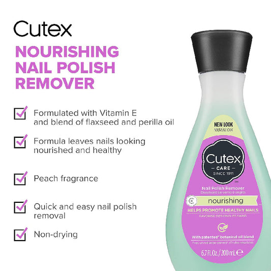 Cutex Nourishing Nail Polish Remover with Vitamins E & Apricot Oil 6.76 oz