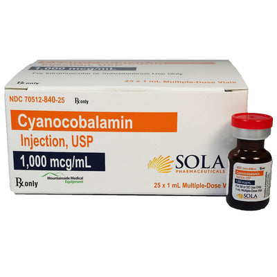 Cyanocobalamin Injection 1000 mcg Multiple-Dose Vials 1 mL x 25/Tray (Rx)