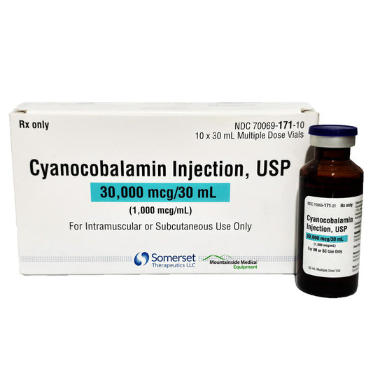Cyanocobalamin Injection 30,000 mcg Multiple-Dose Vials 30 mL x 10/Box (Rx)