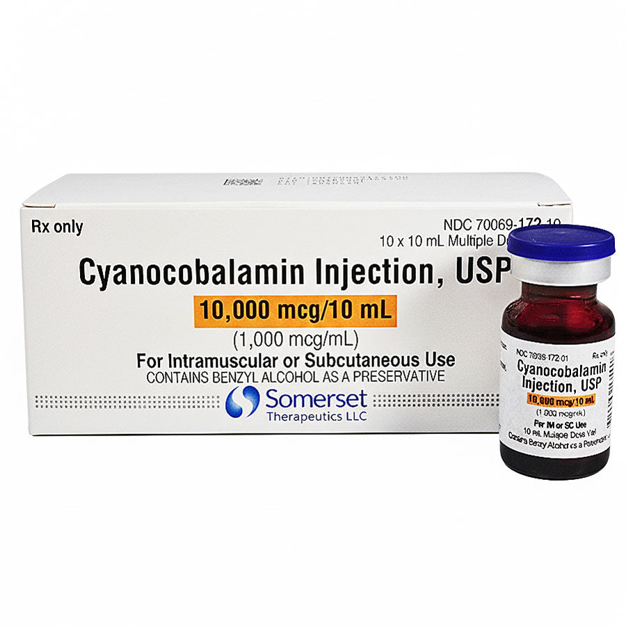Vitamin B12 Cyanocobalamin injection 1000 mcg Multiple-Dose Vials 10 m ...