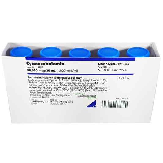 Cyanocobalamin B12 injection 1000 mcg Multiple-Dose Vials 30 mL x 5/Box (Rx)