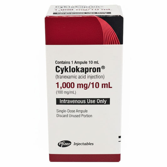 Cyklokapron Tranexamic Acid for Injection 1000 mg/10 mL Single-dose Vial 10 mL x 10/Box by Pfizer (RX)