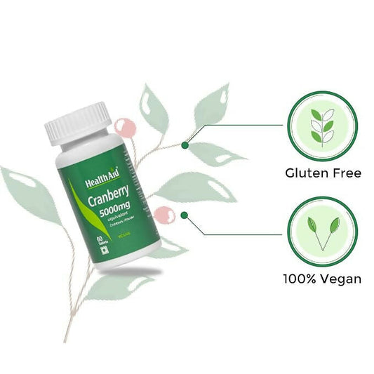 HealthAid Cranberry 5000 mg Equivalent Tablets