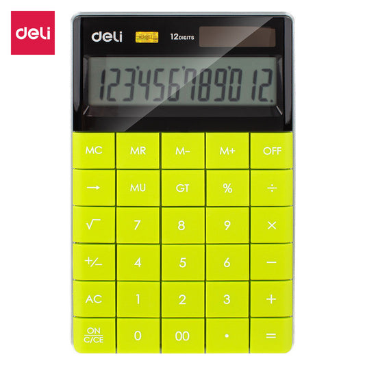 Deli W1589 Modern Table Calculator 12-Digit, Green - Color May Vary