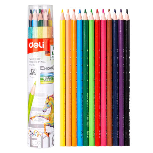 Deli WC112-12 Color Pencils, Multicolor, Pack of 1 - Color May Vary