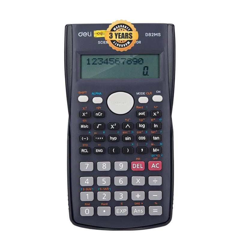 Deli WD82MS Scientific Calculator, Black - Color May Vary