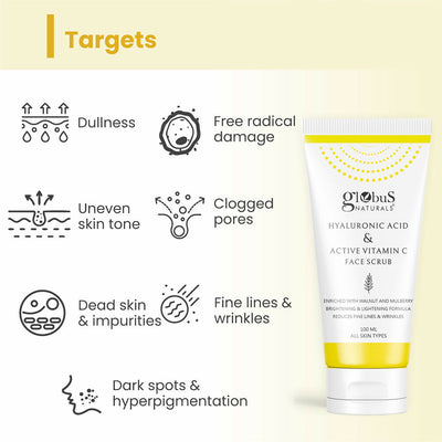 Globus Naturals Hyaluronic Acid & Vitamin C Anti Ageing Face Scrub