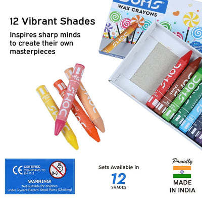 Doms Wax Crayons - 12 Shades