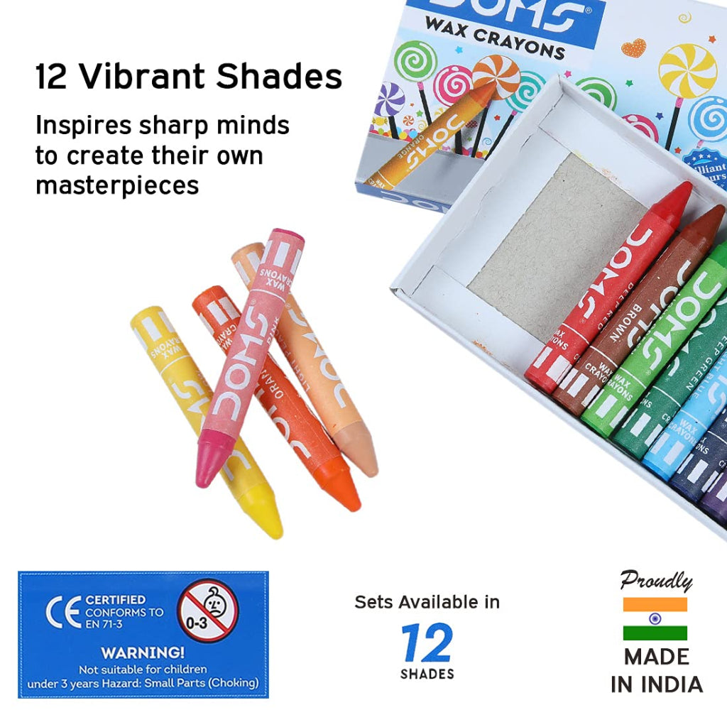 Doms Wax Crayons - 12 Shades