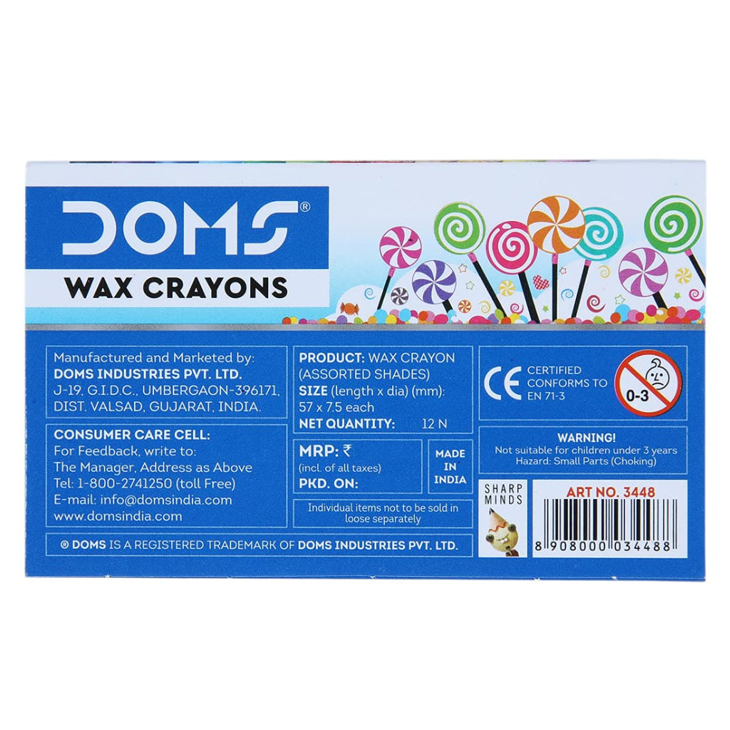 Doms Wax Crayons - 12 Shades