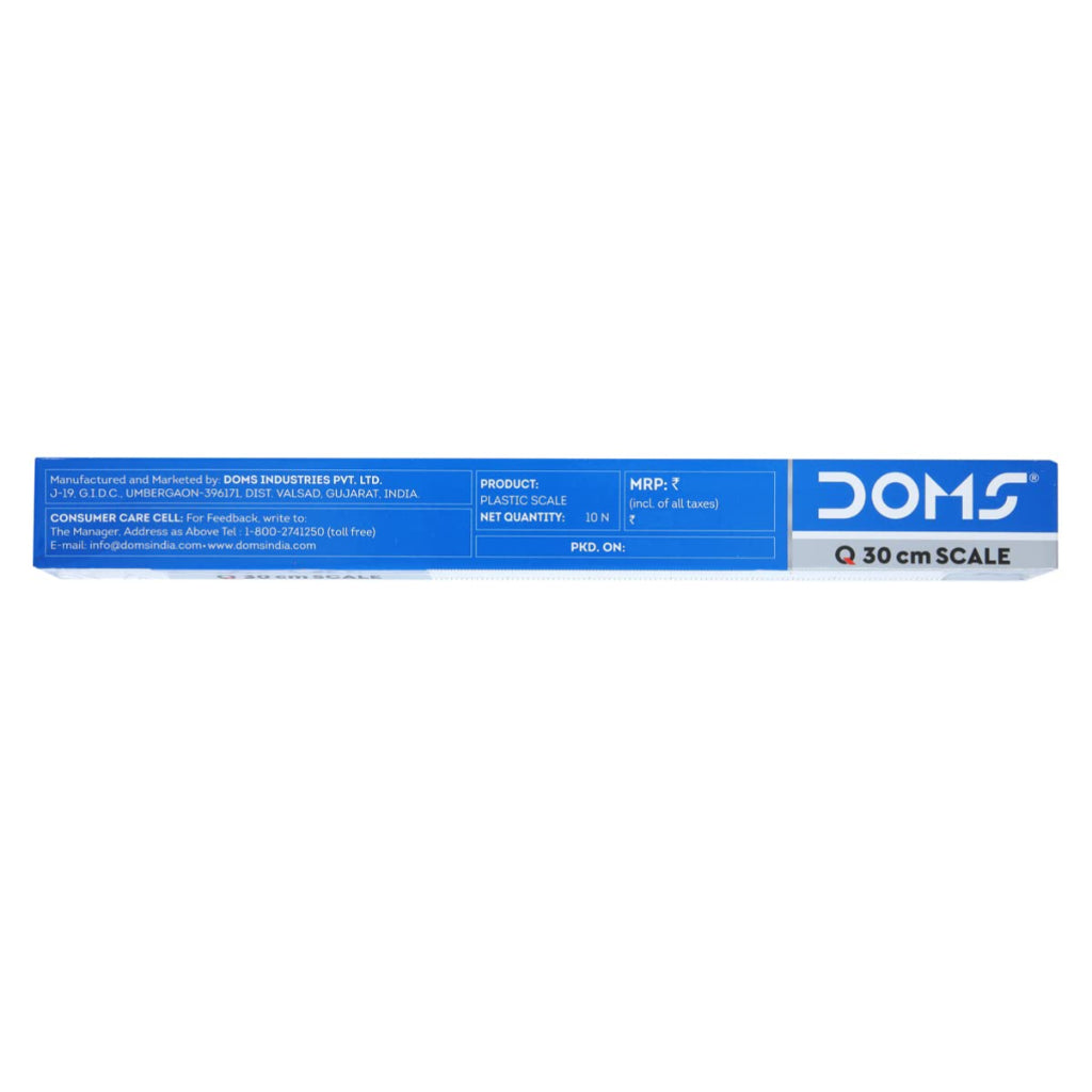 Doms Q Series 30Cm Superior Quality Transparent Scale (Pack Of 10)