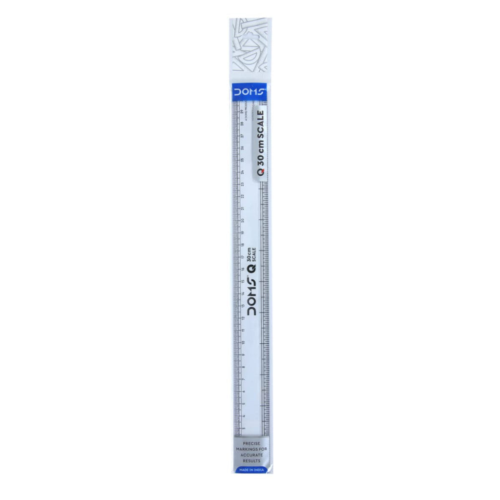 Doms Q Series 30Cm Superior Quality Transparent Scale (Pack Of 10)