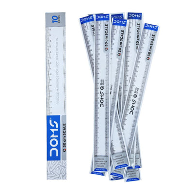 Doms Q Series 30Cm Superior Quality Transparent Scale (Pack Of 10)