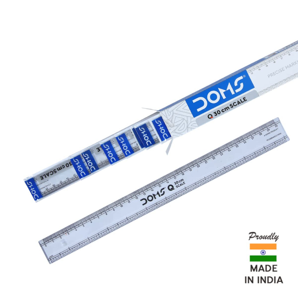Doms Q Series 30Cm Superior Quality Transparent Scale (Pack Of 10)