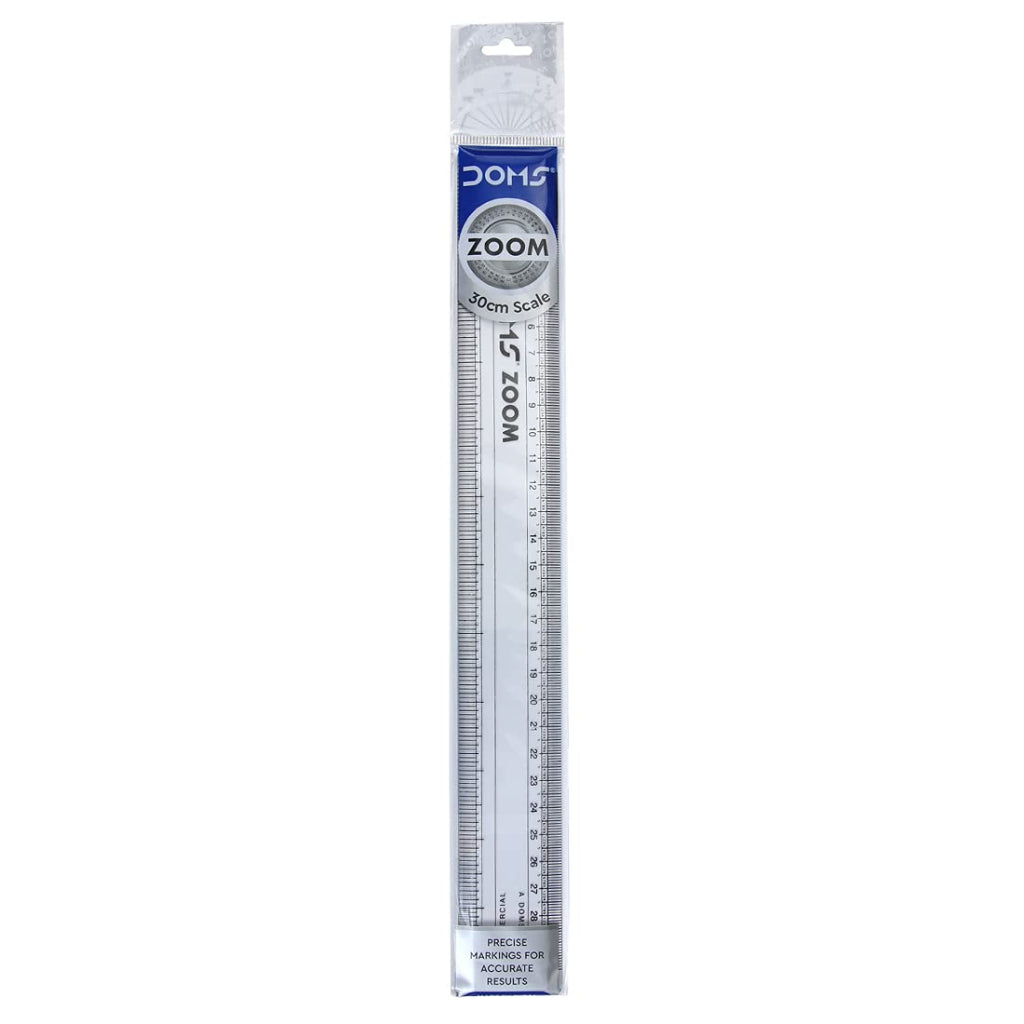 Doms Zoom 30Cm Superior Quality Transparent Broad Scale (Pack Of 10)