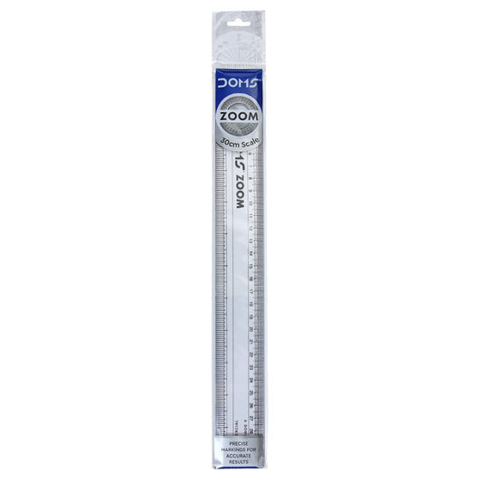 Doms Zoom 30Cm Superior Quality Transparent Broad Scale (Pack Of 10)