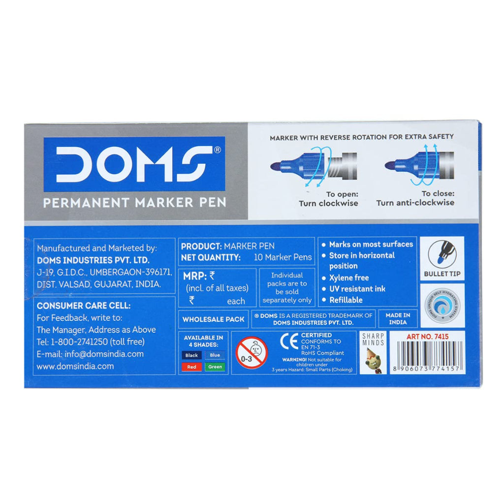 Doms Refilo Non-Toxic Hi-Tech Refillable Permanent Marker Pen