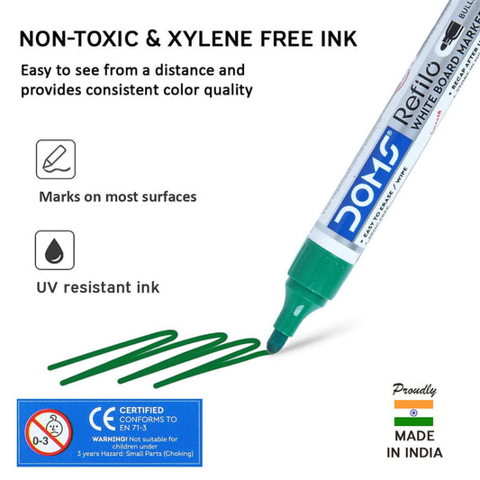 Doms Refilo Non-Toxic Hi-Tech Refillable White Board Marker Pen
