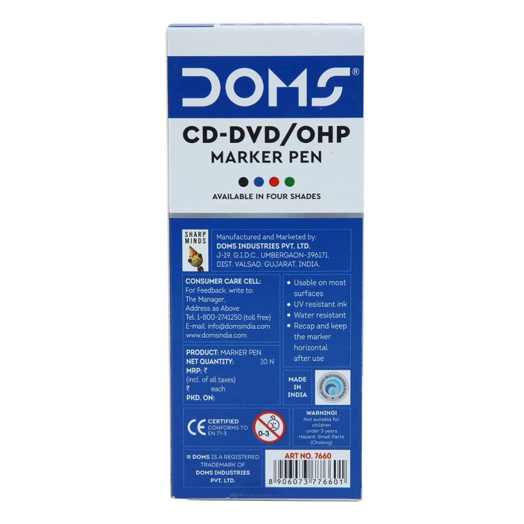 Doms Cd-Dvd/Ohp Marker Pen - Red