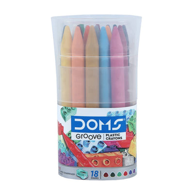Doms Groove Plastic Crayon 18 Shades
