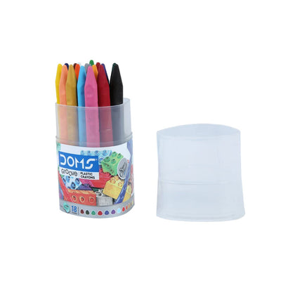 Doms Groove Plastic Crayon 18 Shades