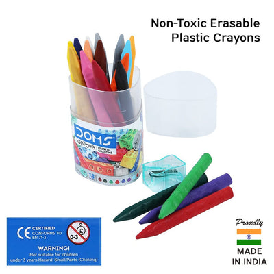 Doms Groove Plastic Crayon 18 Shades