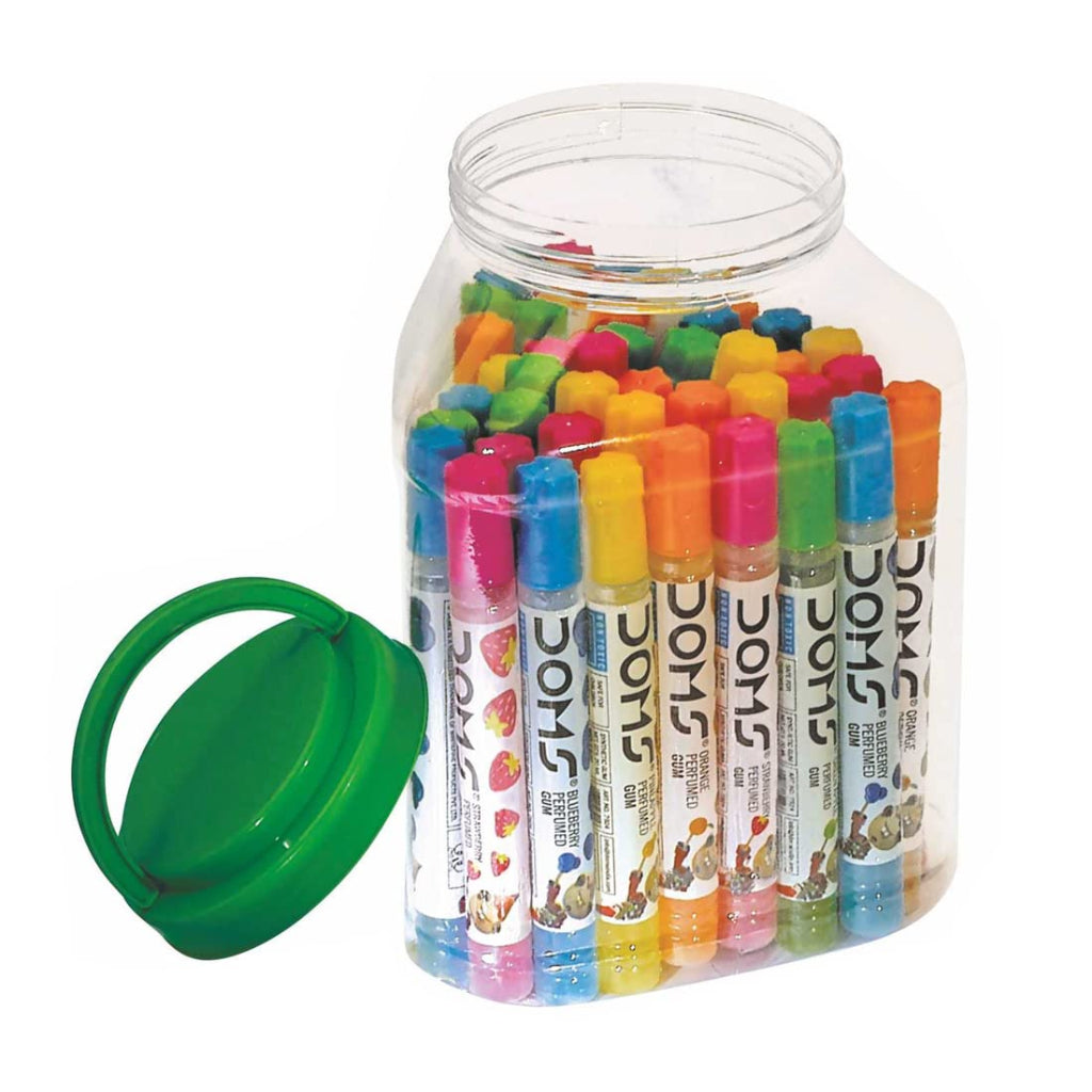 Doms Perfumed Gum Tube 50 Pcs , Multicolour Pack Of 1 Jar