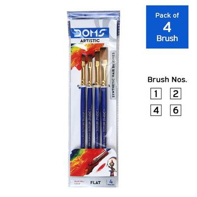 Doms Synthetic Paint Brush Set - Flat
