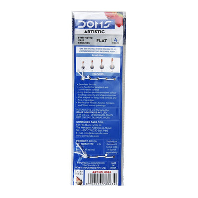 Doms Synthetic Paint Brush Set - Flat