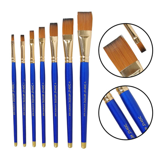 Doms Synthetic Paint Brush Set (Flat- Pack Of 7 X 1 Set)