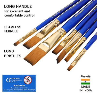 Doms Synthetic Paint Brush Set (Flat- Pack Of 7 X 1 Set)