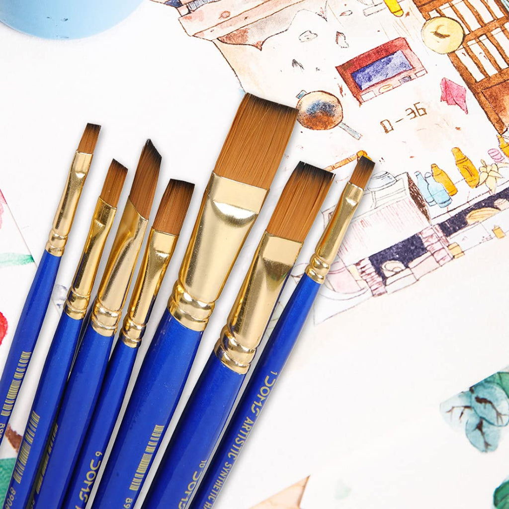 Doms Synthetic Paint Brush Set (Flat- Pack Of 7 X 1 Set)