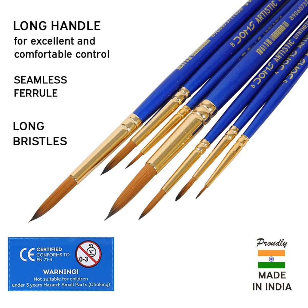 Doms Synthetic Paint Brush Set - Round