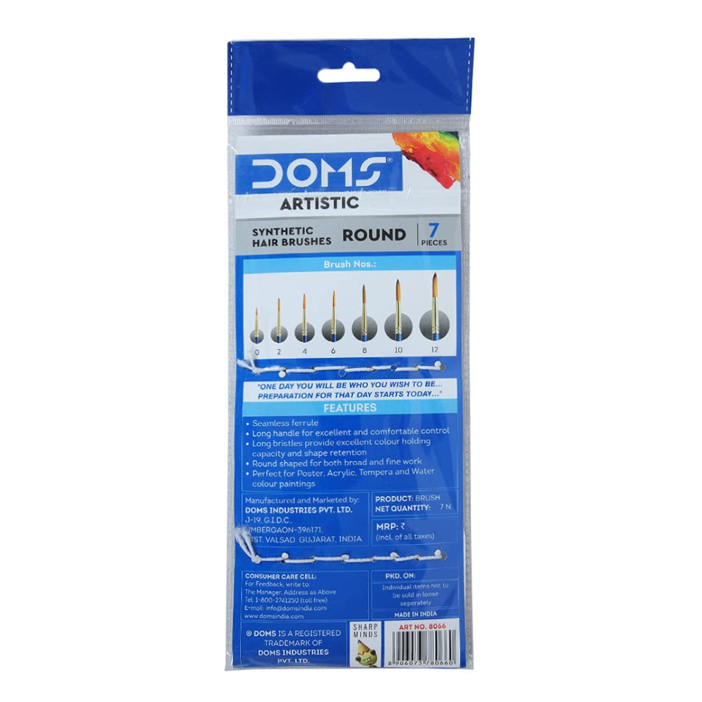 Doms Synthetic Paint Brush Set - Round