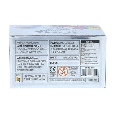 Doms Premium Poster Colours 6 Shades 15 Ml With 1 Agitator