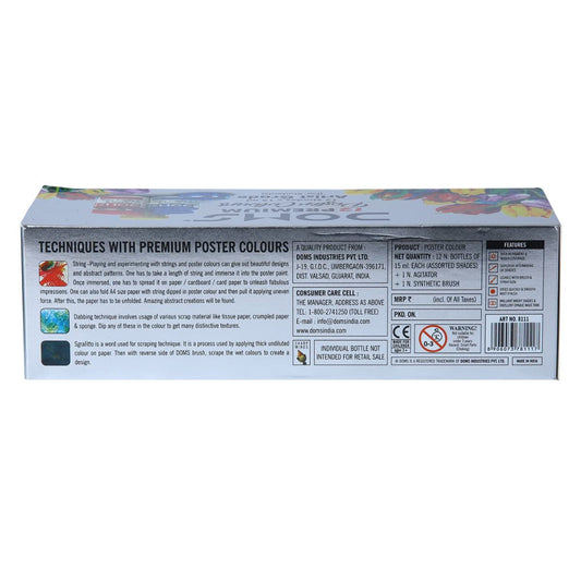 Doms Premium Poster Colour 12 Shades- Assorted (8111)