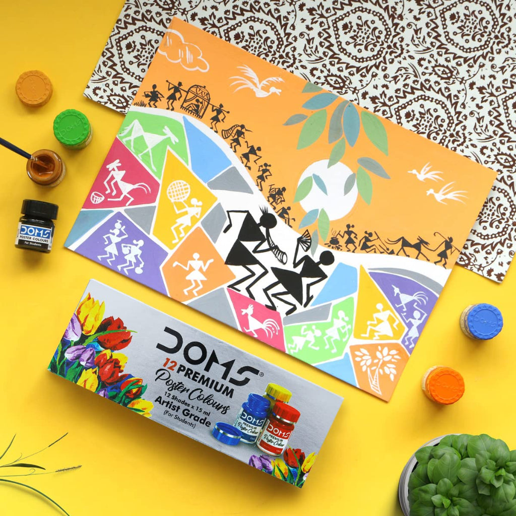 Doms Premium Poster Colour 12 Shades- Assorted (8111)