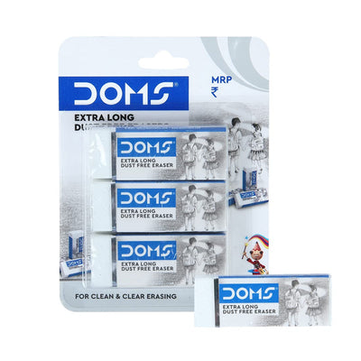 Doms Non-Toxic Dust Free Extra Long Eraser Blister Pack