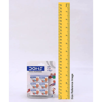 Doms Smooth And Breakless Multicolour Pencil Sharpeners 6 Pcs Blister Pack