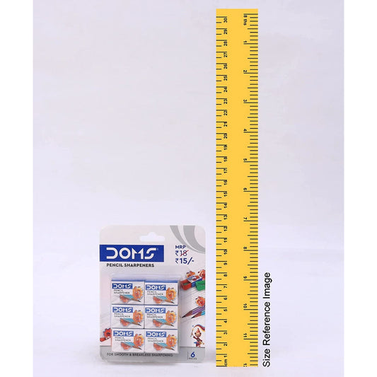Doms Smooth And Breakless Multicolour Pencil Sharpeners 6 Pcs Blister Pack
