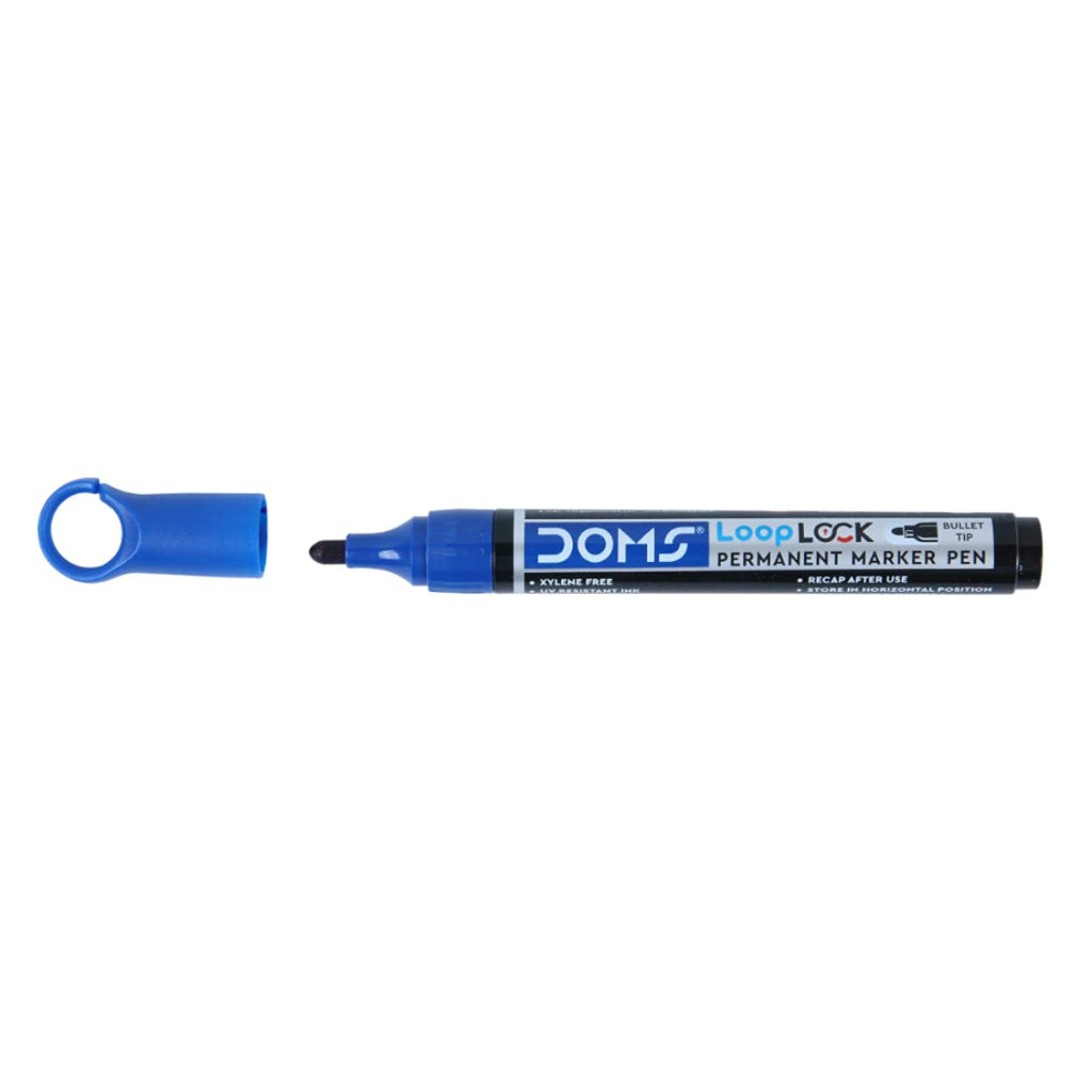 Doms Refilo Non-Toxic Hi-Tech Refillable Loop Lock Permanent Marker Pens