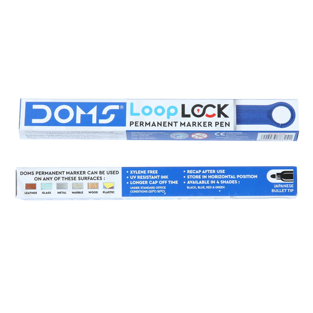 Doms Refilo Non-Toxic Hi-Tech Refillable Loop Lock Permanent Marker Pens