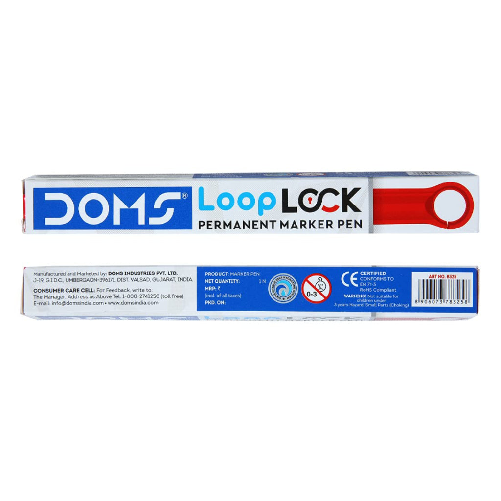 Doms Refilo Non-Toxic Hi-Tech Refillable Loop Lock Permanent Marker Pens