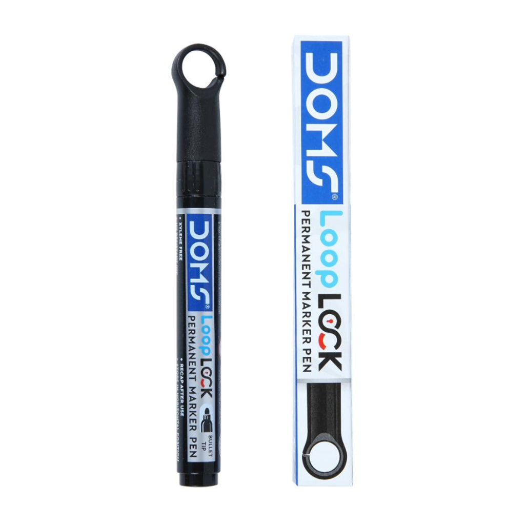 Doms Refilo Non-Toxic Hi-Tech Refillable Loop Lock Permanent Marker Pens