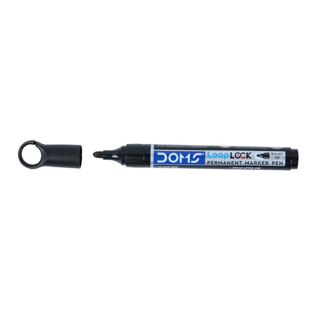 Doms Refilo Non-Toxic Hi-Tech Refillable Loop Lock Permanent Marker Pens