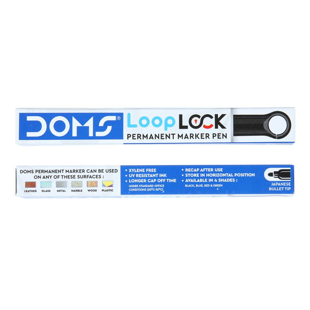 Doms Refilo Non-Toxic Hi-Tech Refillable Loop Lock Permanent Marker Pens