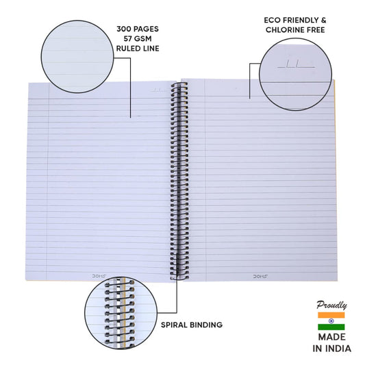 Doms 57GSM 6 Subject Ruled Digital World Series Notebook - 300 Pages, Pack of 1