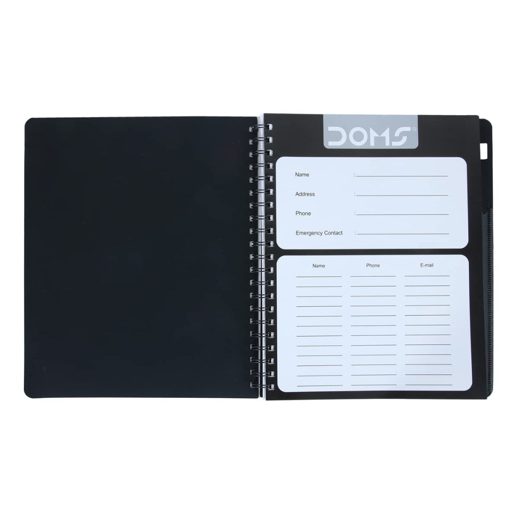 Doms 70GSM 1 Subject Ruled Wiro Binding Notebook - 160 Pages, Pack of 1